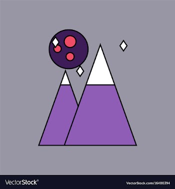 Flat icon design collection moon and pyramids vector image