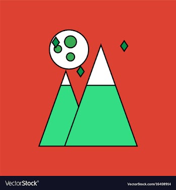 Flat icon design collection moon and pyramids vector image