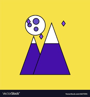Flat icon design collection moon and pyramids vector image