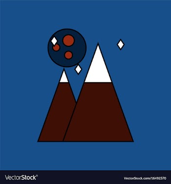 Flat icon design collection moon and pyramids vector image