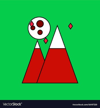 Flat icon design collection moon and pyramids vector image