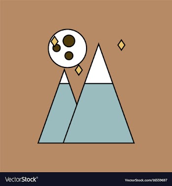 Flat icon design collection moon and pyramids vector image