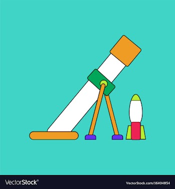 Flat icon design collection mortar and shell vector image