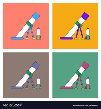 Flat icon design collection mortar and shell vector image
