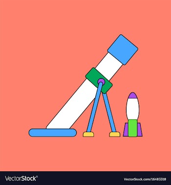 Flat icon design collection mortar and shell vector image
