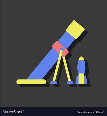 Flat icon design collection mortar and shell vector image