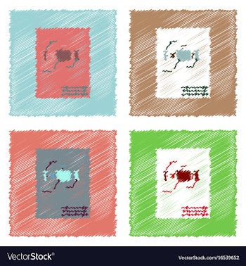 Flat icon design collection motor circuit in vector image