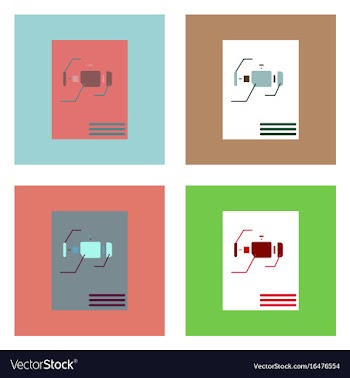 Flat icon design collection motor circuit vector image