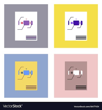Flat icon design collection motor circuit vector image