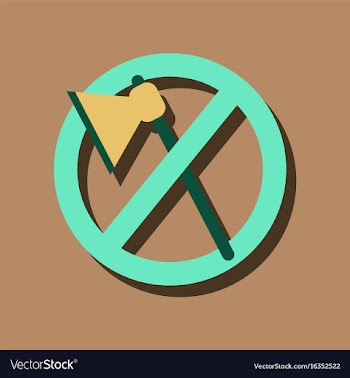 Flat icon design collection no ax in sticker style vector image