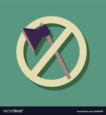 Flat icon design collection no ax in sticker style vector image