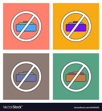 Flat icon design collection no mine sign vector image