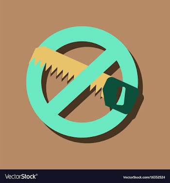 Flat icon design collection no saws in sticker vector image