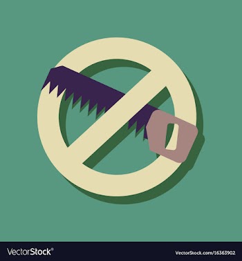 Flat icon design collection no saws in sticker vector image