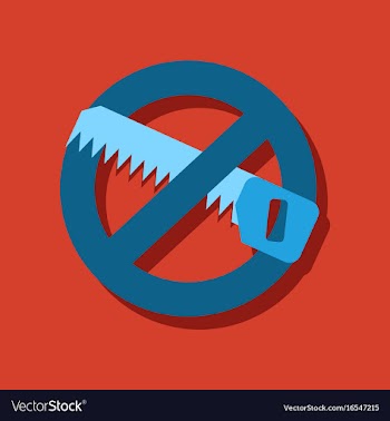 Flat icon design collection no saws in sticker vector image