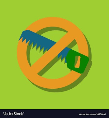 Flat icon design collection no saws in sticker vector image