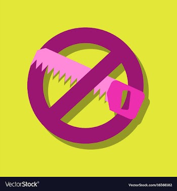 Flat icon design collection no saws in sticker vector image