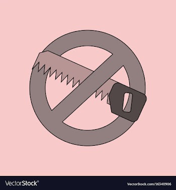 Flat icon design collection no saws vector image
