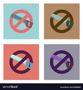 Flat icon design collection no saws vector image