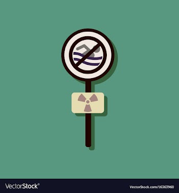 Flat icon design collection no swimming sign in vector image