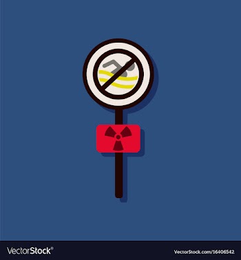 Flat icon design collection no swimming sign in vector image