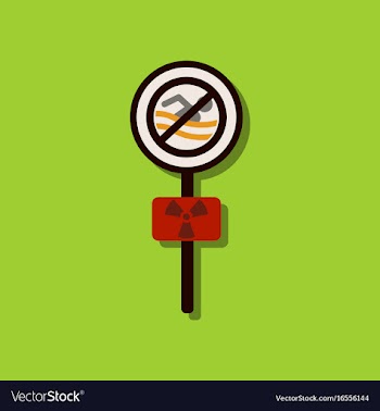 Flat icon design collection no swimming sign in vector image