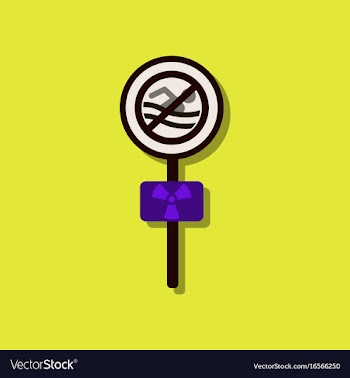 Flat icon design collection no swimming sign in vector image