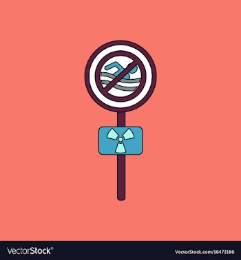 Flat icon design collection no swimming sign vector image