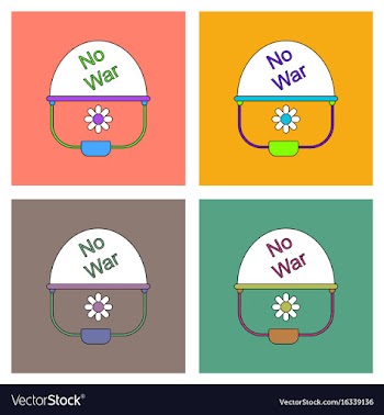 Flat icon design collection no war military helmet vector image