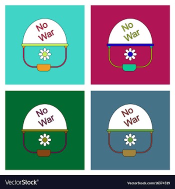 Flat icon design collection no war military helmet vector image