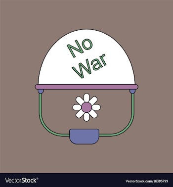 Flat icon design collection no war military helmet vector image