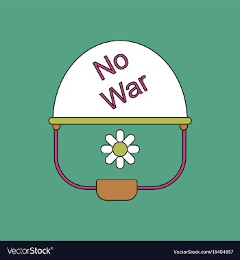 Flat icon design collection no war military helmet vector image