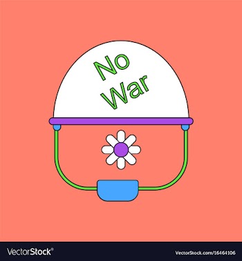 Flat icon design collection no war military helmet vector image