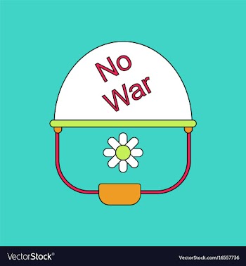 Flat icon design collection no war military helmet vector image
