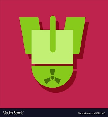 Flat icon design collection nuclear bomb in vector image