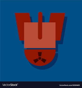 Flat icon design collection nuclear bomb in vector image