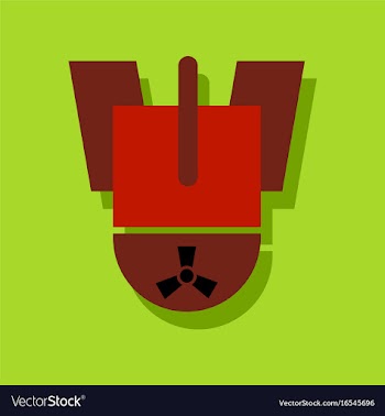 Flat icon design collection nuclear bomb in vector image