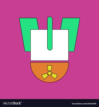 Flat icon design collection nuclear bomb vector image