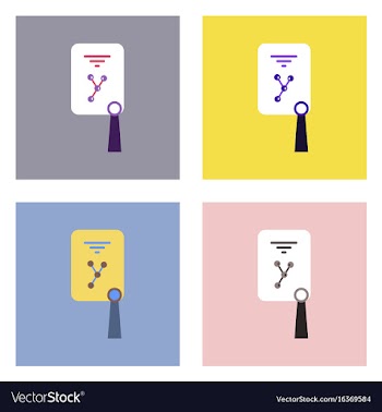 Flat icon design collection nuclear diploma vector image