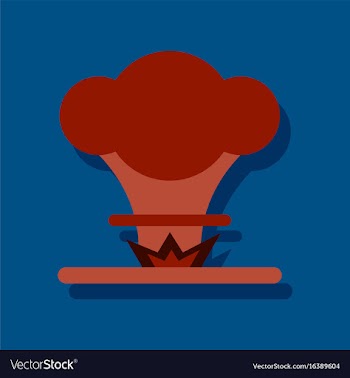 Flat icon design collection nuclear explosion in vector image