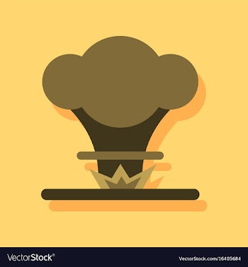 Flat icon design collection nuclear explosion in vector image