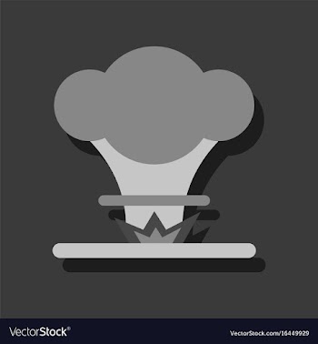 Flat icon design collection nuclear explosion in vector image