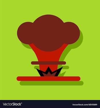 Flat icon design collection nuclear explosion in vector image
