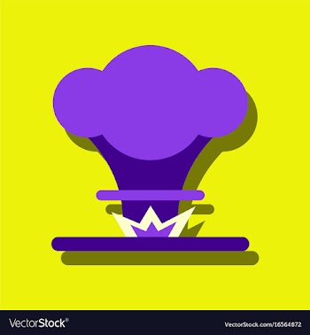 Flat icon design collection nuclear explosion in vector image