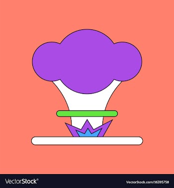 Flat icon design collection nuclear explosion vector image