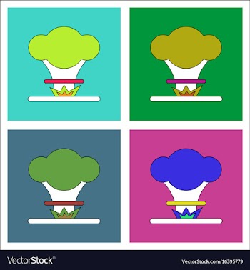 Flat icon design collection nuclear explosion vector image