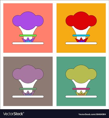 Flat icon design collection nuclear explosion vector image