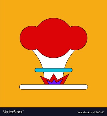 Flat icon design collection nuclear explosion vector image