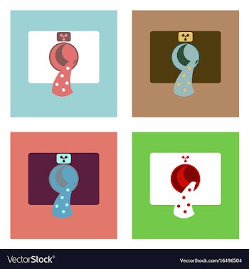Flat icon design collection nuclear waste vector image