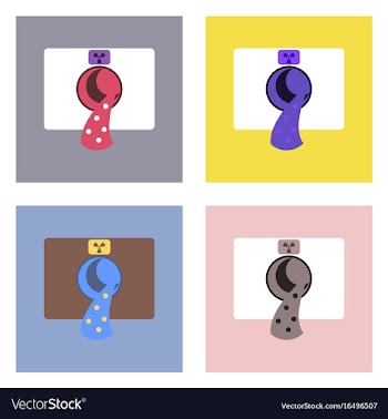 Flat icon design collection nuclear waste vector image